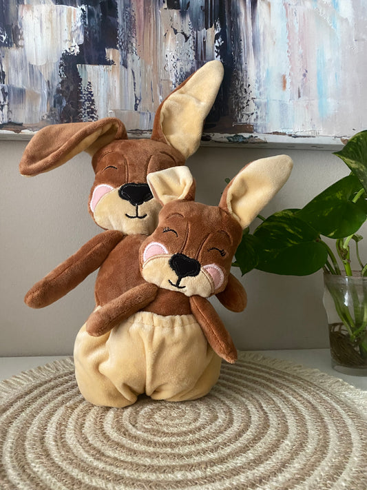 Peluche mamma canguro con cucciolo