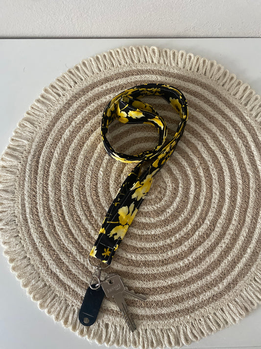 Portachiavi lungo da collo - fiori gialli