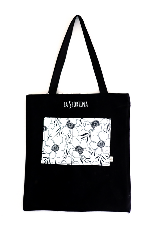 La Sportina - fiori bianco e nero